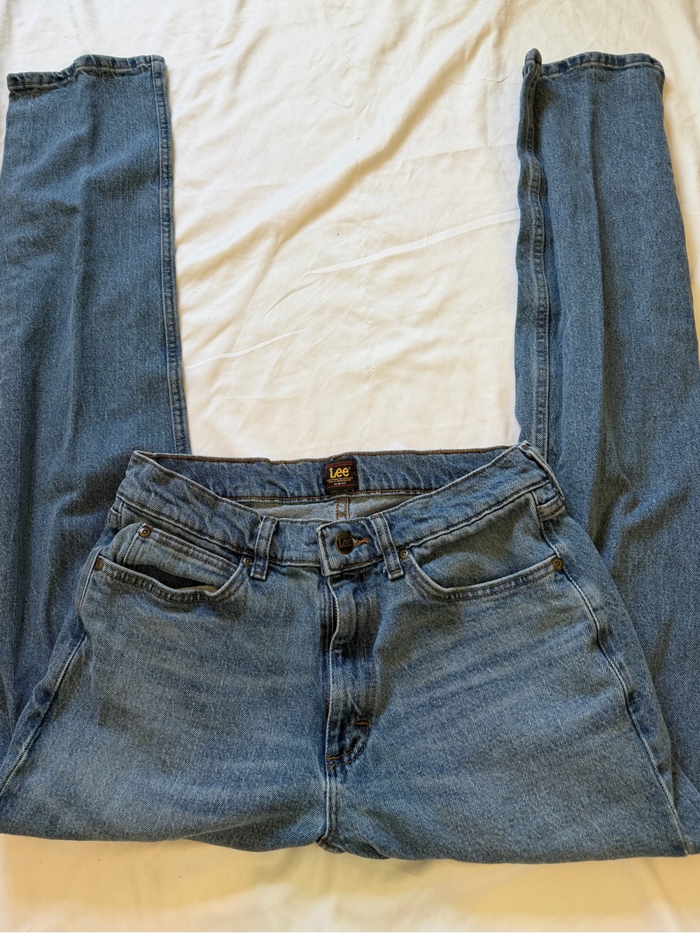 Lee High-Rise Light Blue Straight-Leg Jeans slim fit